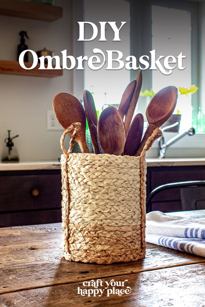 Learn to make an ombre basket with handles in this easy tutorial. This Dollar Tree DIY is perfect for boho decor, the the seagrass basket also works with coastal, transitional, and farmhouse styles.