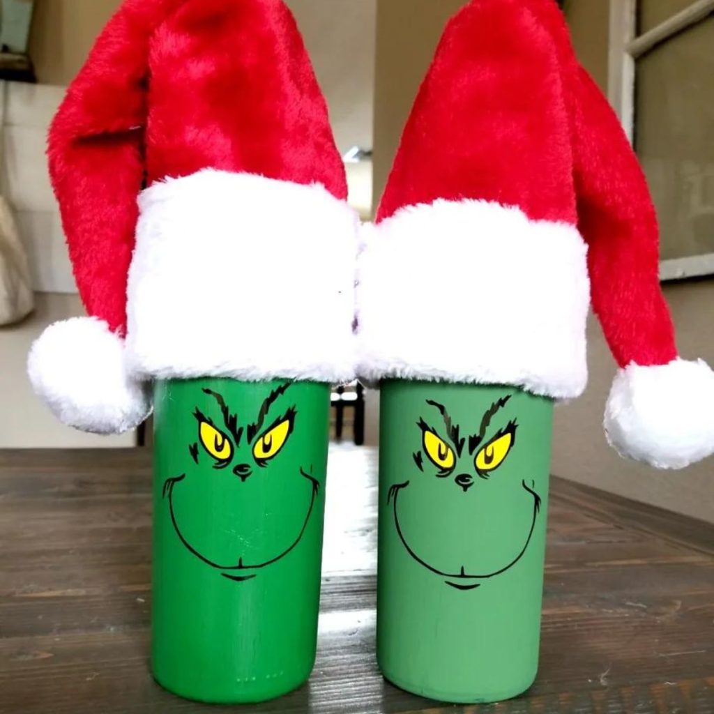 Grinch wine bottle