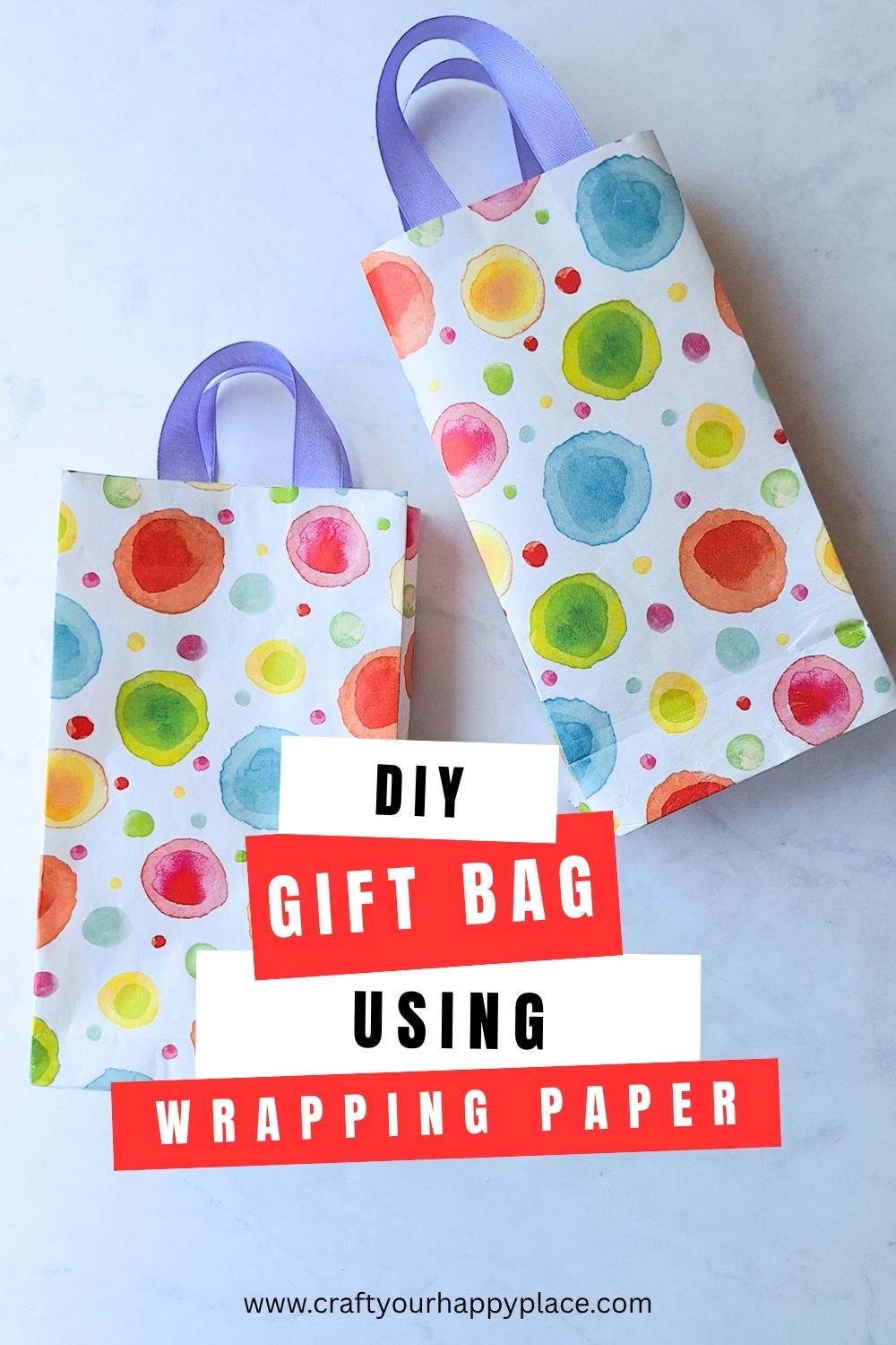DIY Gift Bag Using Wrapping Paper - Craft Your Happy Place