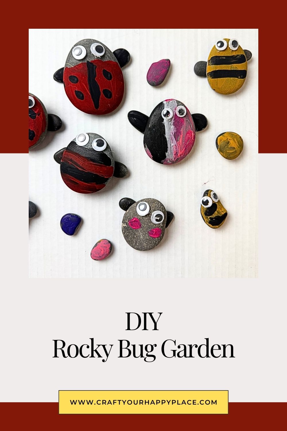 Step By Step Bug Rocks DIY Rocky Bug Garden - Craft Your Happy Place