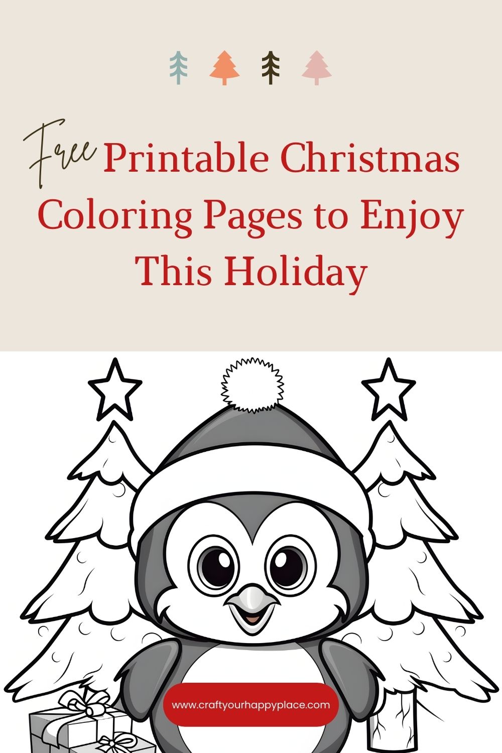 Christmas-themed coloring pages (Free Printable) - Craft Your Happy Place