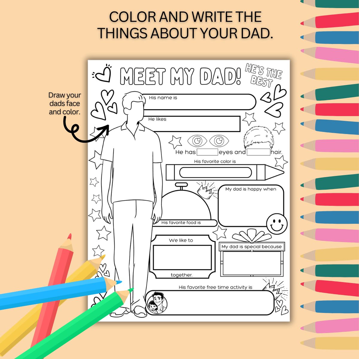 All About Dad Coloring Pages - Image 2