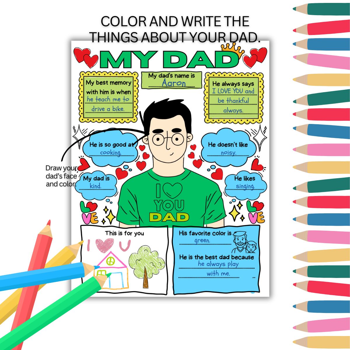 All About Dad Coloring Pages - Image 4