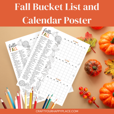 Fall Bucket List and Calendar Poster