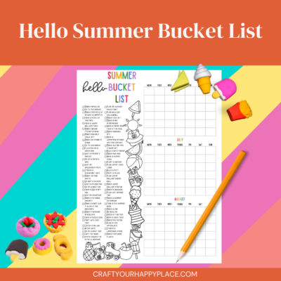 Summer Bucket List and Calendar Poster