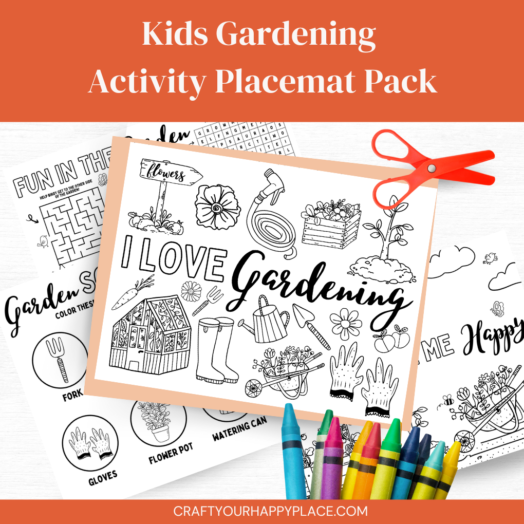 Kids Gardening Activity Placemat Pack