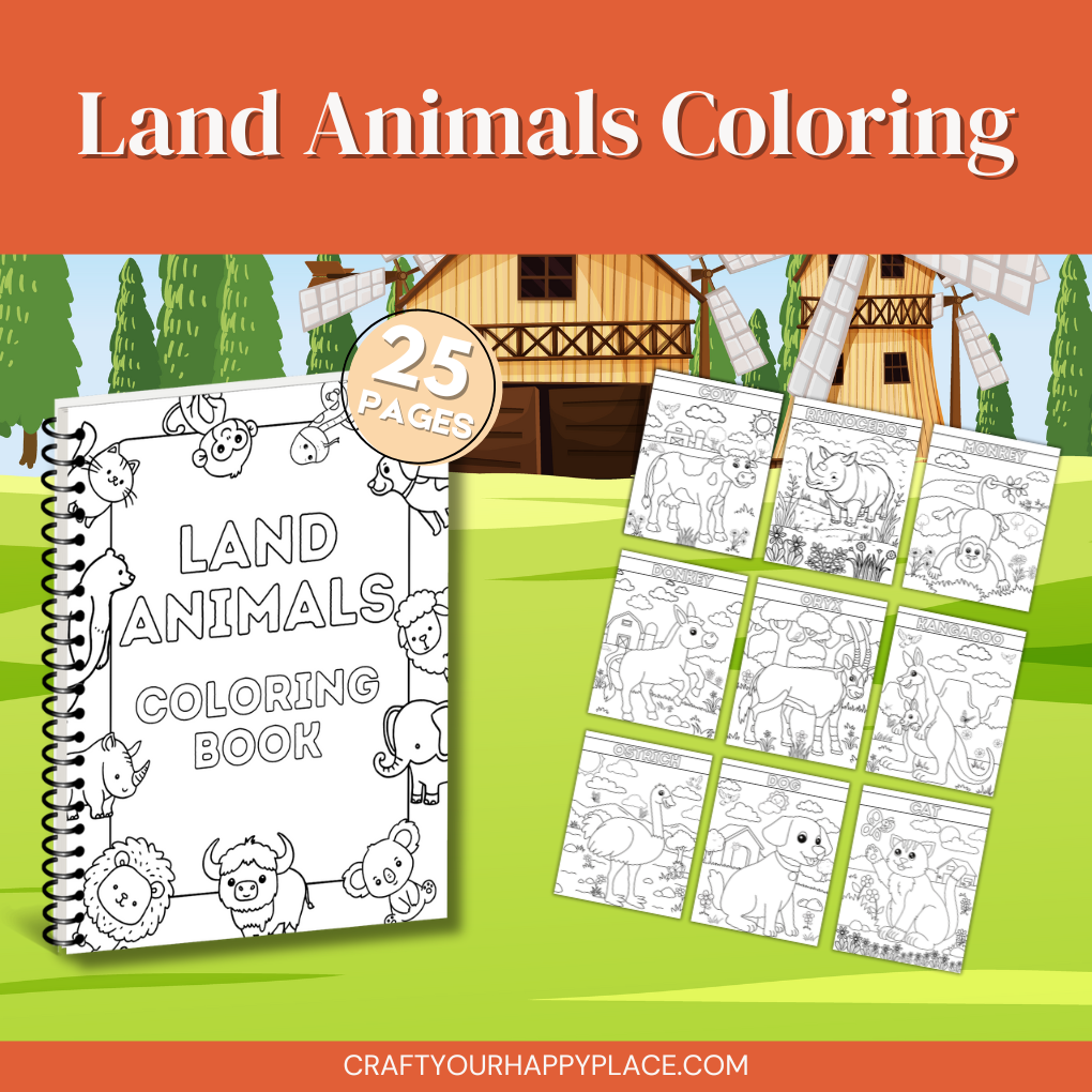 Land Animals Coloring Book