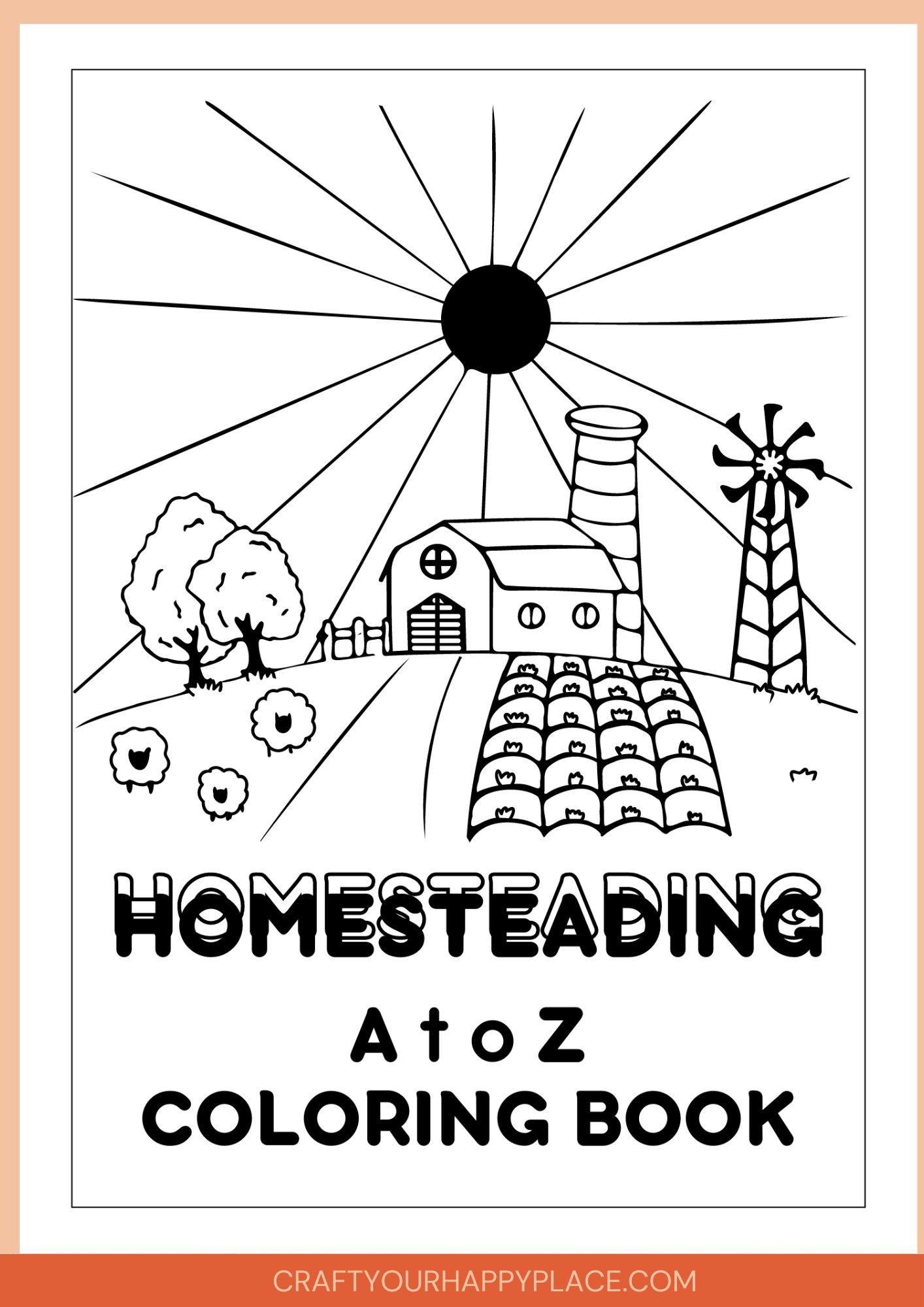 Homesteading A to Z Coloring Book