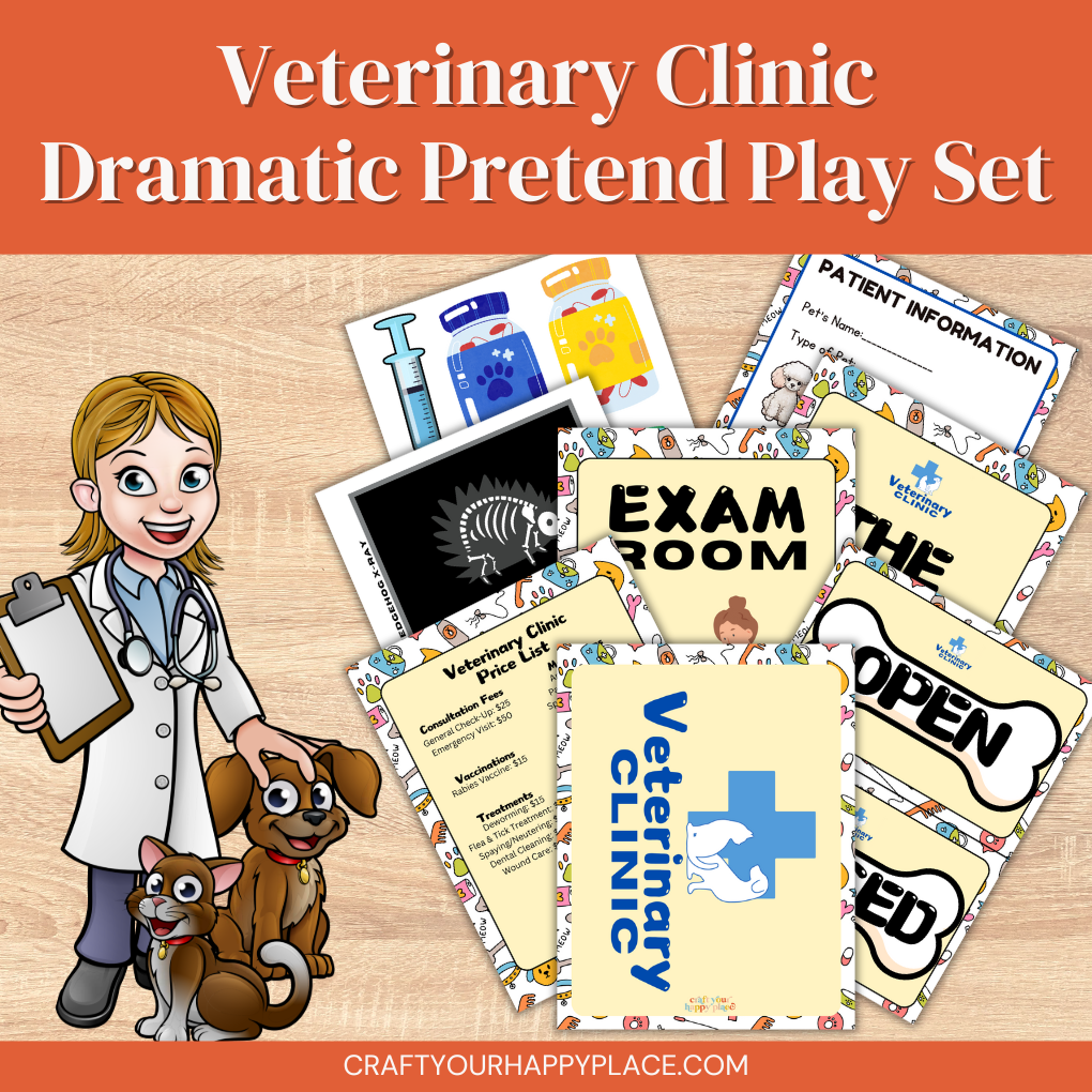 Veterinary Clinic Dramatic Pretend Play Set
